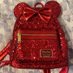 Sparkly Red Disney Loungefly Mini Backpack